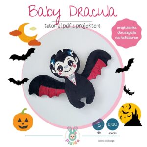 Baby Dracula wampir przytulanka projekt do uszycia na hafciarce