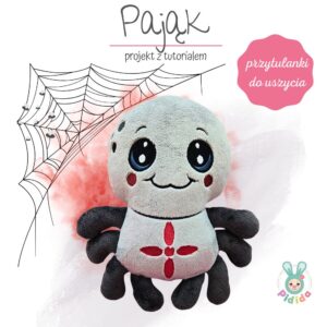 Pająk projekt do uszycia na hafciarkę, pająk wzór in the hoop ith, maskotka pająk na halloween