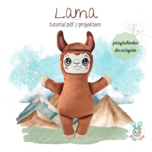 Lama tuliś projekt przytulanka na hafciarkę, lama diy ith embroidery