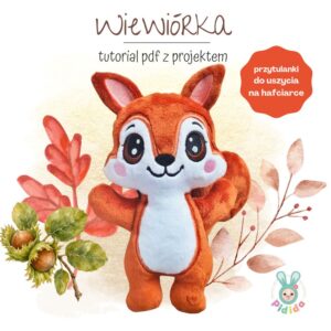 Wiewiórka projekt ITH do uszycia na hafciarce, squirrel ith diy, wiewiórka maskotka